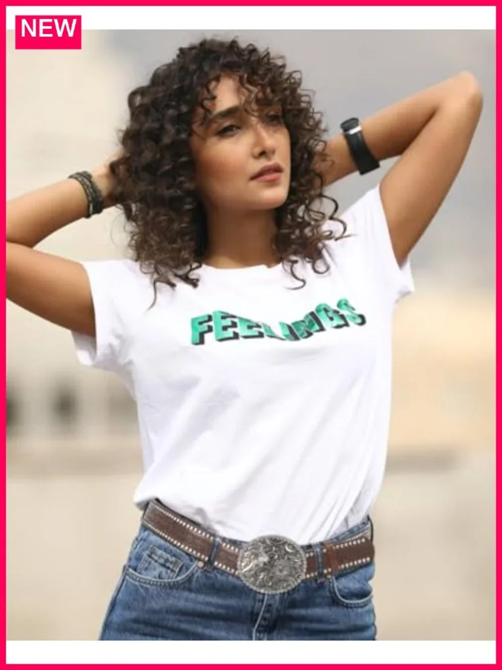 Rhinestone flower buckle cowgirl western belt PU leather